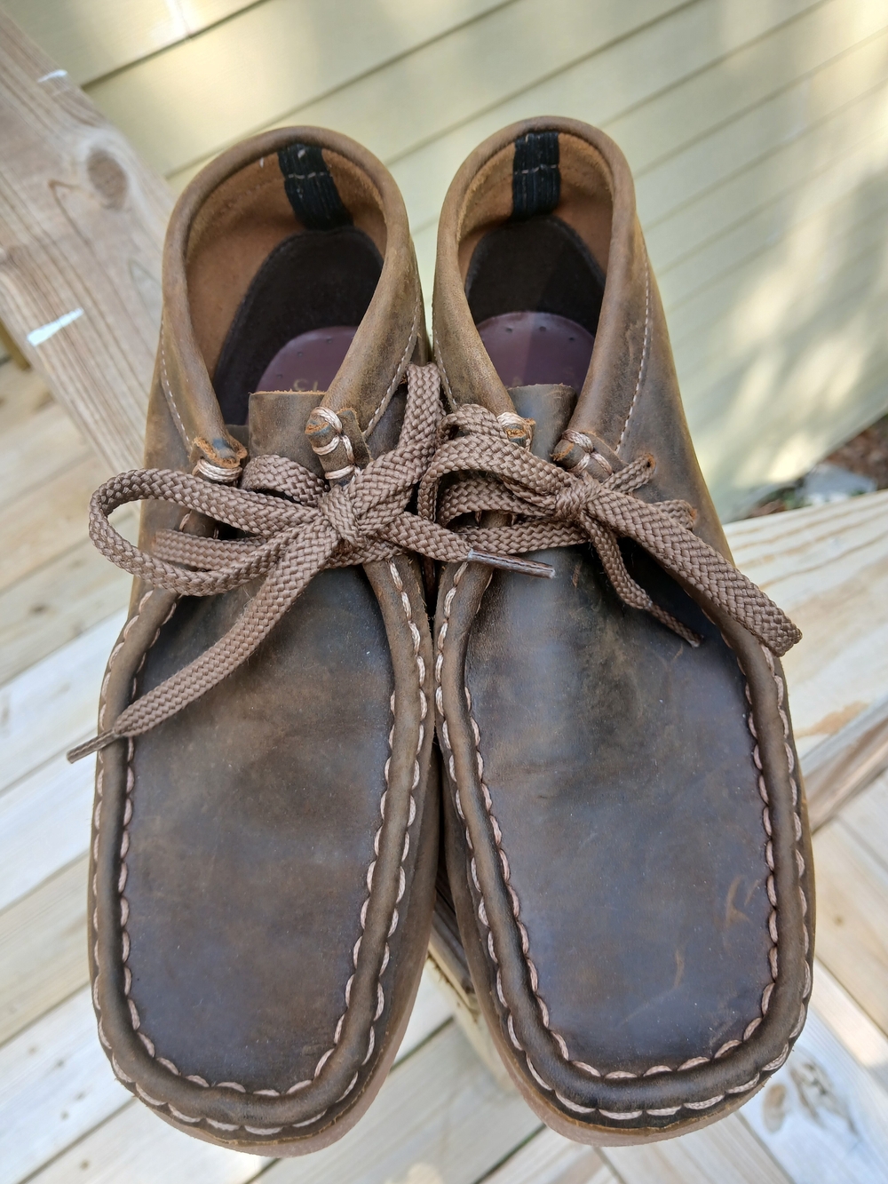 Clarks Brown Kids Leather Moccasin Shoes